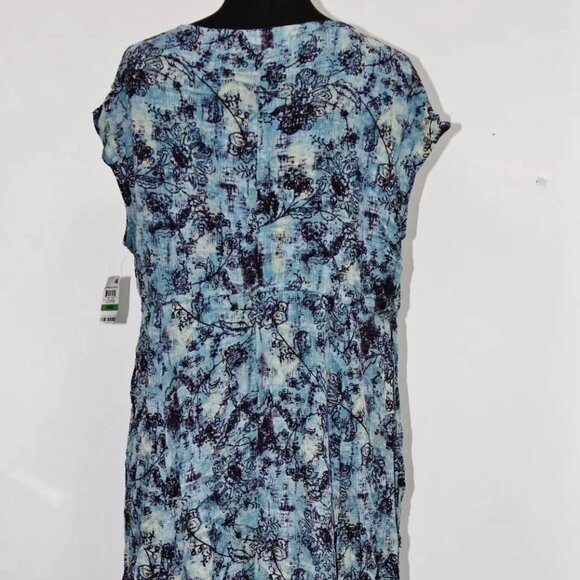 NWT Style & Co Vintage Blue Empire Sharkbite Dress sz L Orig$90+Tax - Picture 7 of 8